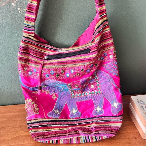 Pink and Multicolored Boho Bag - Picture 2 of 3